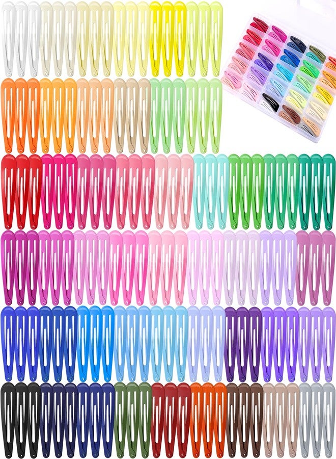 Funtopia 150pcs Hair Clips, 50 Colors Hair Barrettes for Girls, Funtopia 2 Inch Colorful Snap Hair Clips with Storage Case, Non Slip Metal Barrettes for Women Girls Toddler Kids Teens - Image 1